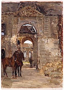La Porte De L'evêché De Verdun En Partie Détruite, Juin 1917 Le Cloître De L'évêche Verdun 1917 (autre Titre) — Joseph-félix Bouchor