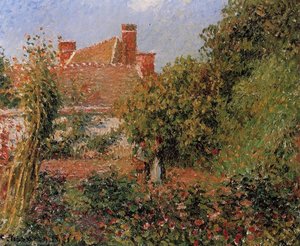 Kitchen Garden In Eragny, Afternoon — Camille Pissarro, Impressionist Landscape Painting