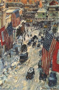 Flags On 57th Street ) — Frederick Childe Hassam