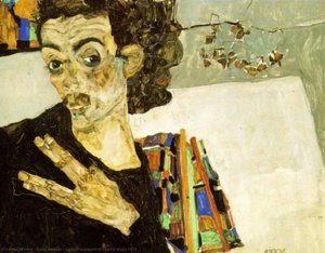 Schiele Autoportret Czarna Waza 1911 — Egon Schiele, Expressionist Art