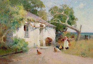 Feeding The Hens — Arthur Claude Strachan