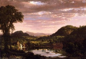 Neue Landschaft Neuengland (auch Bekannt Als Abend Nach Einem Sturm) — Frederic Edwin Church, Hudson River School