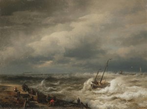 Flood Tide, Ostend — Hermann Herzog