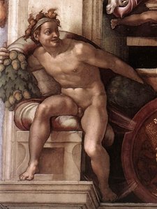 Ignudo (27) — Michelangelo Buonarroti, Renaissance