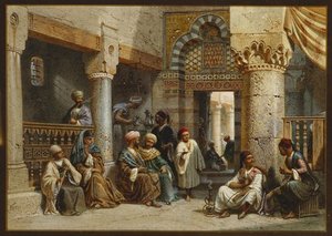Arabic Figures In A Coffee House