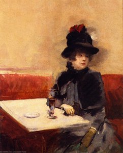 Woman In A Café — Jean Louis Forain, Impressionism