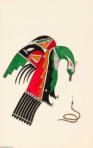Bird with Black Snake
