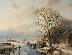 Winter Landscape - — Andreas Schelfhout