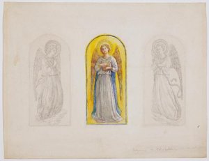First Sketch For Three Panelled Window, One Done In Color — John La Farge