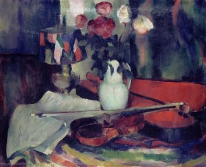 Nature Morte Au Violon Le Violon Rouge (ancien Titre) — Henri Ottmann