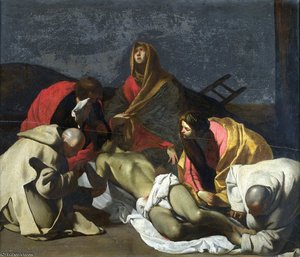 Monks and Holy Women mourning over the Dead Christ