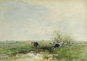 Watering Cows In A Polder Landscape — Willem Maris