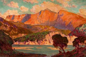 Mountain Landscape Over A Lake With Trees In The Foreground (possibly Cader Idris) (unfinished) — Christopher Williams