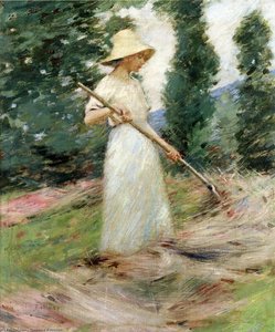 Girl Raking Hay — Theodore Robinson