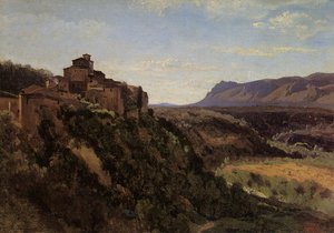 Papigno - Buildings Overlooking The Valley — Jean-baptiste-camille Corot, Impressionism