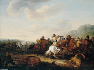 A Skirmish Between Cavalry And Infantry