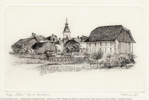 View on the village of Ollon, seen from the road to Vers-Chiez, canton Vaud