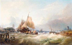 Bringing In The Lobster Pots In Heavy Seas