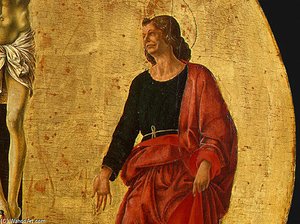 Griffoni Polyptych: The Crucifixion (detail) — Francesco Del Cossa, Renaissance