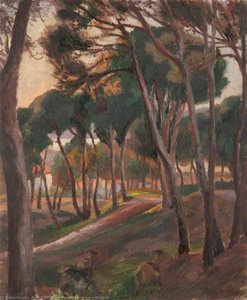 A Wooded Landscape With Goats — Roger Eliot Fry, Impressionism
