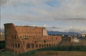 View Through One Of The Arches In The Second Story Of The Colosseum In Rome — Jean-baptiste-camille Corot, Romantic Landscape