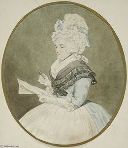 Old Lady With Magnifying Glass — John Downman