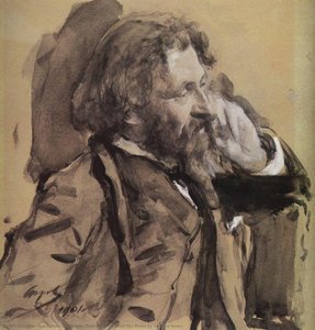Portrait Of The Artist Ilya Repin By Valentin Serov. — Ilya Yefimovich Repin, Realism