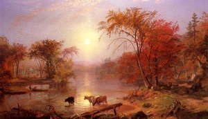 Indian Summer Hudson River — Albert Bierstadt