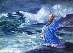 A Rishi Calling Up A Storm, Japanese Folk Lore — John La Farge