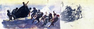 Men Hauling A Boat Up A Beach (from Scrapbook) — John Singer Sargent