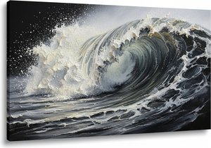 Ephemeral Ascent: A Monochromatic Study In Oceanic Force And Void