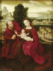 The Holy Family In A Landscape — Ambrosius Benson