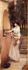 A Roman Offering — John William Waterhouse, Pre-raphaelite