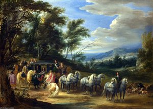 Philippe François D'arenberg Meeting Troops — Adam Frans Van Der Meulen, Baroque