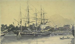 Sailboats Moored In A Port — Johan Barthold Jongkind