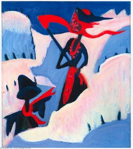 Witch And Scarecrow In The Snow — Ernst Ludwig Kirchner