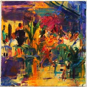Cafe De La Place, St Paul De Vence — Peter Graham Li, Impressionism