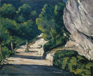 Paisaje. Calle Con Árboles En Las Montañas Rocosas — Paul Cézanne