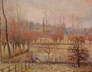 Hielo Congelado, Mañana (también Conocido Como Efecto De Nieve En Eragny) — Camille Pissarro