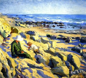 Rocky Cliffs, Laguna (also Known As Edna And Eugene) — Joseph Kleitsch, Impressionism