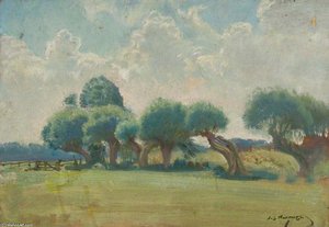Trees By The Edge Of A Field - — Sir Alfred James Munnings