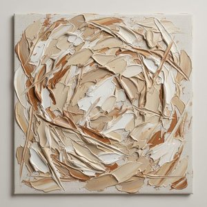 Sculptural Radiance Of Ivory And Cream In A Centrifugal Monochromatic Flow — David Moreau, Plaster & Texture Art