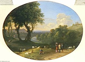 PAYSAGE AVEC CHEVRES ET PATRES