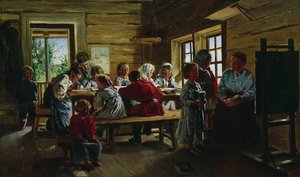 At The Village School — Vladimir Yegorovich Makovsky