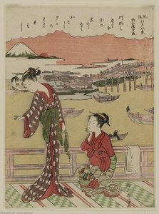 Sunset Glow At Ryôgoku Bridge — Suzuki Harunobu