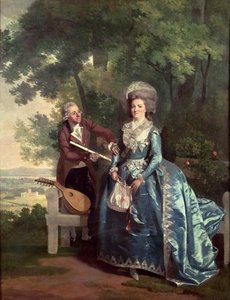 A Lady And Gentleman In A Landscape — Benjamin Wilson