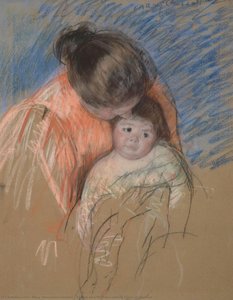 Sketch Of A Mother Looking Down At Thomas — Mary Stevenson Cassatt, Impressionism