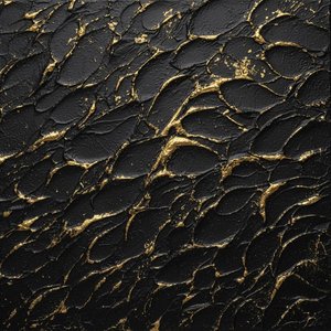 Gilded Obsidian Veins: A Monumental Study In Rhythmic Gold And Charcoal Chaos — David Moreau, Plaster & Texture Art