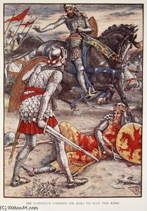 Sir Lancelot Forbids Sir Bors To Slay The King — Walter Crane