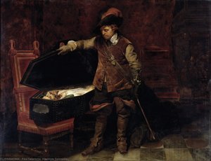 Oliver Cromwell Opening The Coffin Of Charles I — Hippolyte-paul Delaroche